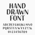 Hand drawn typeset. Alphabet vector font. Type letters and numbers. Royalty Free Stock Photo