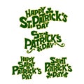 Design lettering set with shamrock for St.Patrick`s Day Royalty Free Stock Photo