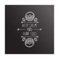 Hand drawn typographic easter element on chalkboard background Royalty Free Stock Photo