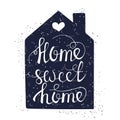 Hand drawn typography poster. Conceptual handwritten phrase Home