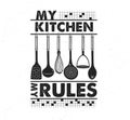 Hand drawn typography poster. Inspirational vector typography. My kitchen, my rules. . Vector calligraphy.