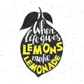 Hand drawn typography poster. Lemon with inscription