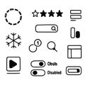 Hand Drawn UI UX Elements Collection Set of Sketch Style Interface Icons Royalty Free Stock Photo