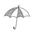 Hand drawn Umbrella. Outline, doodle. Vector. Can be used as an element of your design