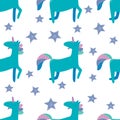 Unicorn in cute cartoon Skandinavian style pattern