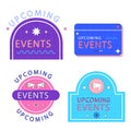 Hand drawn upcoming events badges set Vector illustration Royalty Free Stock Photo
