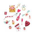 hand drawn valentine element collection clip art Royalty Free Stock Photo