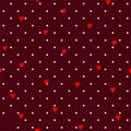 Hand Drawn Valentine mini red Hearts Seamless Pattern, Isolated
