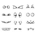 Hand drawn various character eyes illustration vector