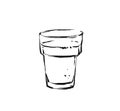 Hand drawn vector abstract artistic cooking ink sketch drawing illustration of hot coffee cocktail shake drink in glass Royalty Free Stock Photo