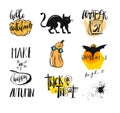 Vector set of posters with pumpkins for Halloween Royalty Free Stock Photo