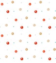 Hand drawn vector abstract fun Merry Christmas time simple polka dots seamless pattern isolated on white background