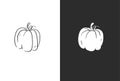 Hand drawn vector abstract graphic,black and white silhouette autumn vegetable,harvest thanksgiving and Halloween