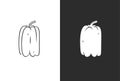 Hand drawn vector abstract graphic,black and white silhouette autumn vegetable,harvest thanksgiving and Halloween