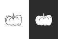 Hand drawn vector abstract graphic,black and white silhouette autumn vegetable,harvest thanksgiving and Halloween