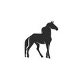 Hand drawn vector abstract horse logo silhouette illustration. Horse logo silhouette. Horse black emblem graphic. Vector Royalty Free Stock Photo