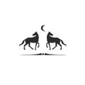 Hand drawn vector abstract horse logo silhouette illustration. Horse logo silhouette. Horse black emblem graphic. Vector Royalty Free Stock Photo