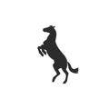 Hand drawn vector abstract horse logo silhouette illustration. Horse logo silhouette. Horse black emblem graphic. Vector Royalty Free Stock Photo