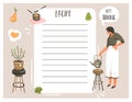 Hand drawn vector abstract modern cartoon cooking studio illustrations recipe card planner templete with woman,food