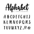 Hand drawn vector alphabet, font. Isolated letters written with marker or ink, brush script. Royalty Free Stock Photo