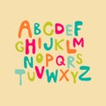 Hand-drawn vector alphabet.