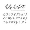 Hand drawn vector alphabet. Signature script brush font. Isolated letters written with marker, ink. Calligraphy Royalty Free Stock Photo