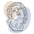 Hand drawn vector of ancient Greek Giant head