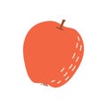 Hand-drawn vector apple. Harvesting concept.
