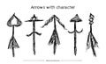 Hand drawn vector arrow collection isolated Royalty Free Stock Photo