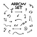 Hand drawn vector arrow collection, sketched style. Vector stock illustration Royalty Free Stock Photo
