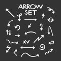 Hand drawn vector arrow collection, sketched style. Vector stock illustration Royalty Free Stock Photo