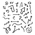 Hand drawn vector arrow collection, sketched style. Vector stock illustration Royalty Free Stock Photo
