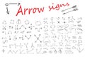 Hand drawn vector arrow collection in white Royalty Free Stock Photo