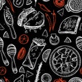 Hand drawn vector background - Mexican food