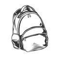 Hand drawn vector backpack. Cartoon Casual Backpack vector illustration. Back to school. Schoolbag decorative element.