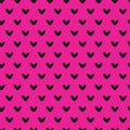 Hand drawn vector black pink Hearts Seamless Pattern. Romantic Valentines Day, Birthday Holiday Texture. Abstract Love Backgroun