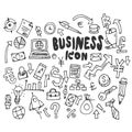 Hand Drawn Vector Business icons set isolated on white background. symbols Royalty Free Stock Photo