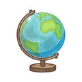 Hand drawn vector cartoon globe.