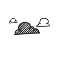Hand Drawn Vector Clouds icons isolated on white background. symbols