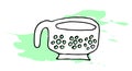 Hand-drawn vector colander. Above and side view. Kitchen element