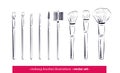 Collection of line art makeup brushes kit Royalty Free Stock Photo
