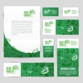 Hand drawn vector corporate template set with