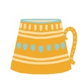 Hand drawn vector cup with tea or coffee.Side view. Flat design Royalty Free Stock Photo