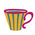 Hand drawn vector cup with tea or coffee. Side view Royalty Free Stock Photo