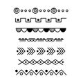 Hand drawn vector dividers.Doodle design elements Royalty Free Stock Photo