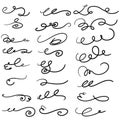 Hand drawn Vector dividers, flourishes, swirls, curls and scrolls set for wedding invitation, romantic gift card