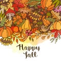 Hand drawn doodle autumn background