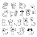 Hand drawn doodle sketch dogs. Cute funny pets characters Royalty Free Stock Photo