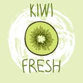 Hand Drawn Vector Elements. Kiwi Fruit. Fresh. Logo. Can be used for ads, signboards, identity and web designs