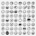 Hand drawn vector emoticons Royalty Free Stock Photo